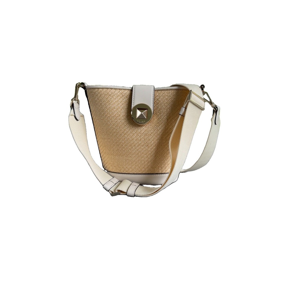 Kate wSpade New York Crossbody Audrey Mini Bucket Bag Leather & Straw